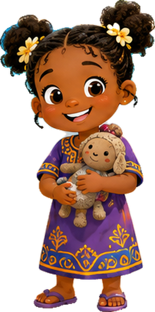 Suri, holding her doll